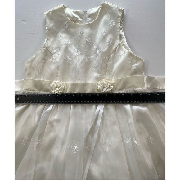 VTG Jessica McClintock Millenium 2000 Flower Girl Communion Dress Ivory Size 16 - Picture 7 of 9